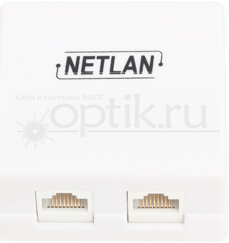 Розетка RJ-45х2 5e UTP внешняя 110 NETLAN EC-UWO-2-UD2-WT Розетка RJ-45х2 5e UTP внешняя 110 NETLAN EC-UWO-2-UD2-WT